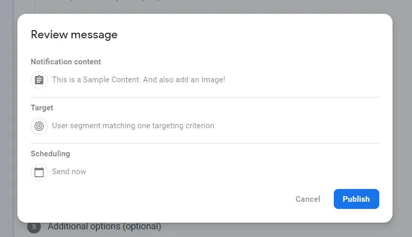 Publish the Notification